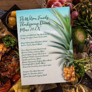 Invitation Modèle de menu de dinde de Thanksgiving à l'ananas