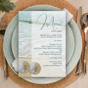 Invitation Modèle de menu de mariage Dollar de Sable