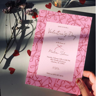 Invitation Modèle de nœud ruban moderne – Fête de la Saint-Va