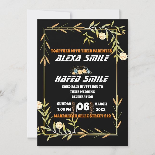 Invitation Modèle de pancarte de bienvenue pour la fête de ma (Devant)