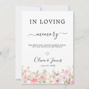 Invitation Modèle de panneau de mariage à la mémoire avec ros