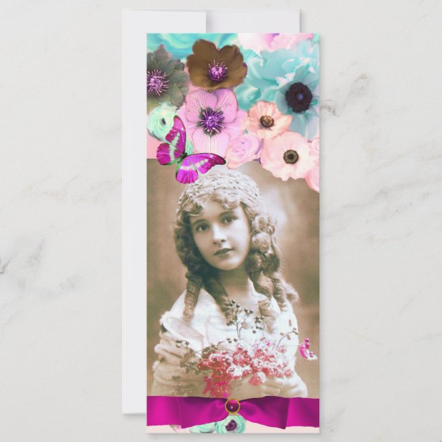 INVITATION MODELE DE PHOTO DE ROSES ROSES ET PAPILLON SWEET 1 (Devant)