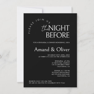 Invitation Modèle de répétition de Mariage minimalLa nuit ava