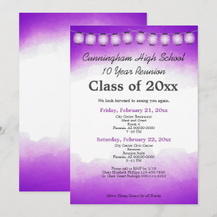 Invitation Modèle de réunion de classe aquarelle violette