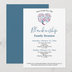 Invitation Modèle de réunion de famille en forme d'arbre en f