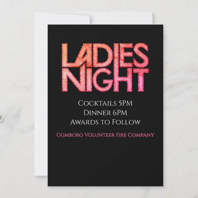 Invitation Modèle de soirée entre dames (Devant)