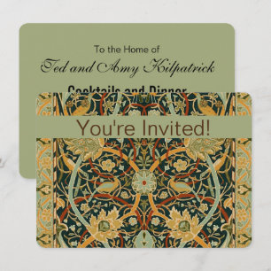 Invitation Modèle de tapisserie forestière de William Morris 
