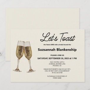 Invitation Modèle de toast à la flûte à champagne pour la dou