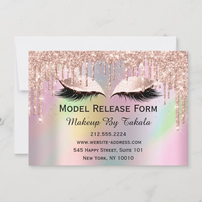 Invitation Modèle de version de maquillage Artiste Holographi (Devant)