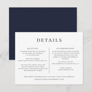 Invitation Modèle d'informations sur le mariage