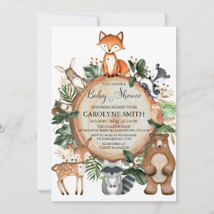 Invitation Modèle d'invitation baby shower Woodland