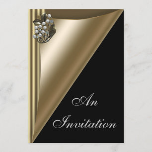 Invitation Modèle d'invitation Black & Gold Event Party