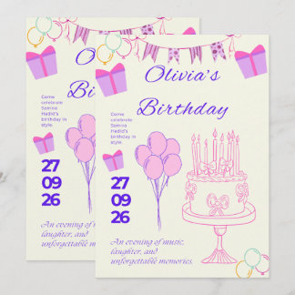 Invitation Modèle d'invitation d'anniversaire élégant