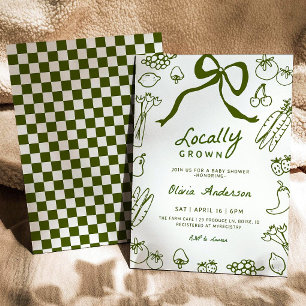 Invitation Modèle d'invitation de Baby shower cultivé localem