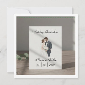 Invitation Modèle d'invitation de mariage avec couple romanti