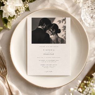 Invitation Modèle d'invitation de mariage avec photo luxueux.