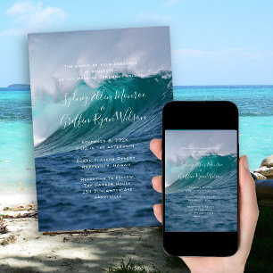 Invitation Modèle d'invitation de mariage Big Wave Seacoast