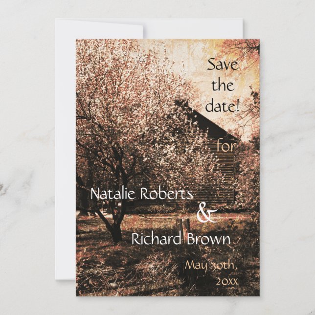 Invitation Modèle d'invitation de mariage champêtre (Devant)