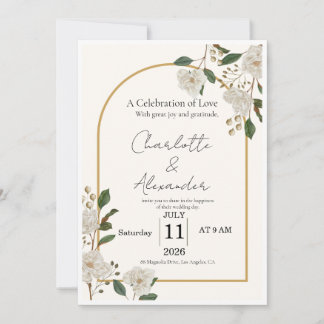Invitation Modèle d'invitation de mariage de luxe élégant | E