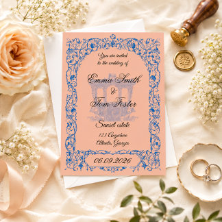 Invitation Modèle d'invitation de mariage élégant et vintage