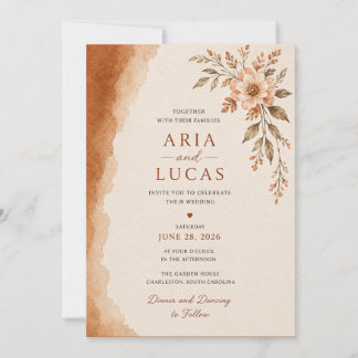 Invitation Modèle d'invitation de mariage floral élégant