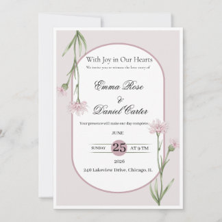 Invitation Modèle d'invitation de mariage floral élégant | Lu