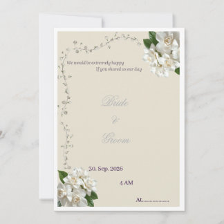 Invitation Modèle d'invitation de mariage floral élégant, Min