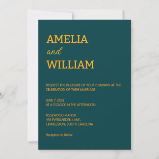 Invitation Modèle d'invitation de mariage personnalisé minima