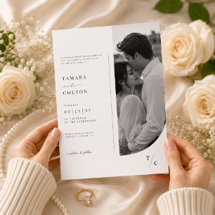 Invitation Modèle d'invitation de mariage photo avec Arche Él