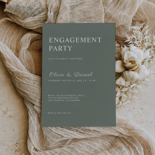 Invitation Modèle d'invitation du Fiançailles Sage Green (Sage Green Engagement Invitation Template)