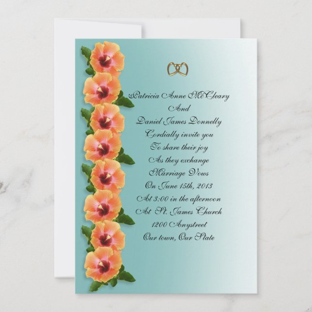 Invitation Modèle d'invitation Hibiscus (Devant)