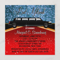 Modèle d'invitation Limo Star de Cinéma Glitz Glam