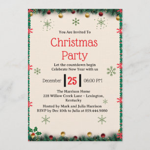 Invitation Modèle d'invitation moderne pour une fête de Noël