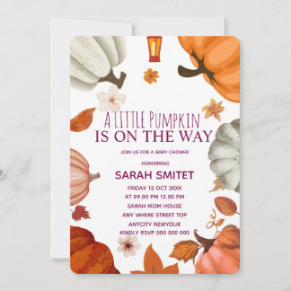 Invitation Modèle d'invitation pour Baby Shower automnal avec