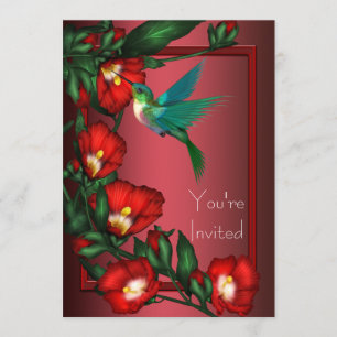 Invitation Modèle d'invitation pour colibri à fleurs d'hibisc