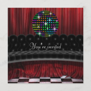 Invitation Modèle d'invitation pour soirée disco à boule à fa