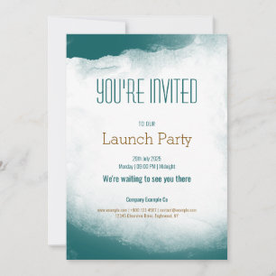 Invitation modèle d'invitation turquoise du lancement de l'aq