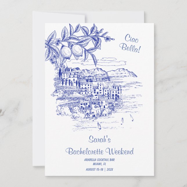 Invitation Modèle d'itinéraire pour l'enterrement de vie de j (Devant)