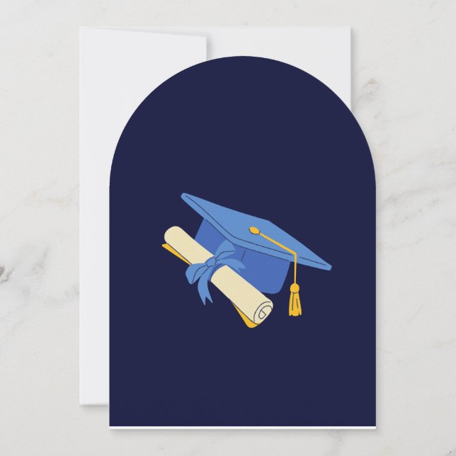 Invitation Modèle élégant de fête de fin d'études  (Dos)