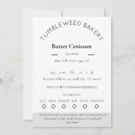 Invitation Modèle Étiquette alimentaire de chalet