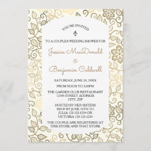 Invitation Modèle floral Sepia-Couples Wedding shower Invitat