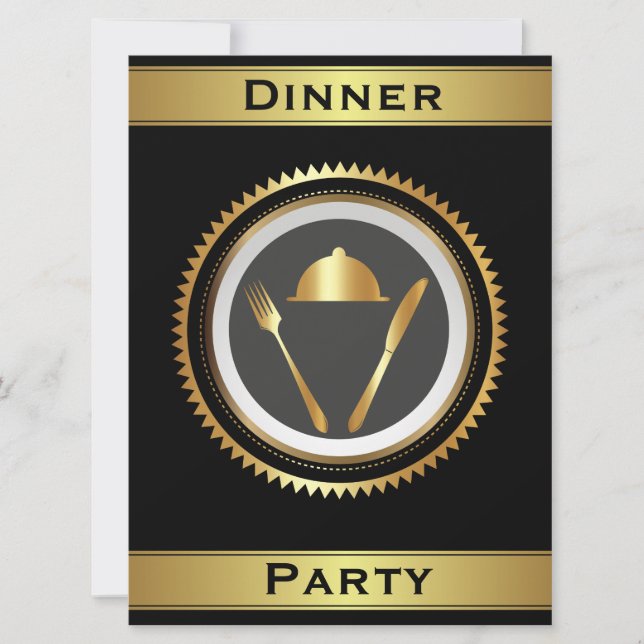 Invitation Modèle formel d'invitation de dîner (Devant)