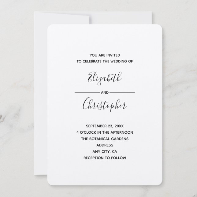 Invitation modèle mariage 1b (Devant)