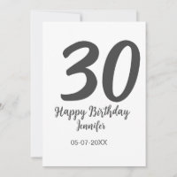 modèle noir 30e anniversaire ajouter nom date anné