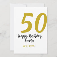 modèle noir 50e anniversaire ajouter nom date anné