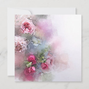 Invitation Modèle personnalisé aquarelle roses fleurs