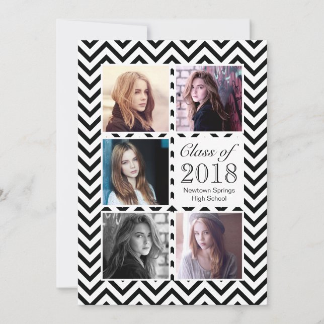 Invitation Modèle photo de la fête de fin d'études secondaire (Devant)