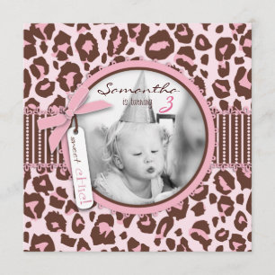 Invitation Modèle photo d'impression Cheetah