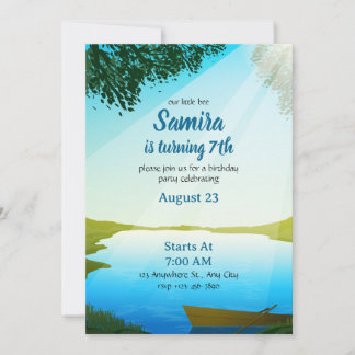 Invitation modèle pour anniversaire au bord d'un l