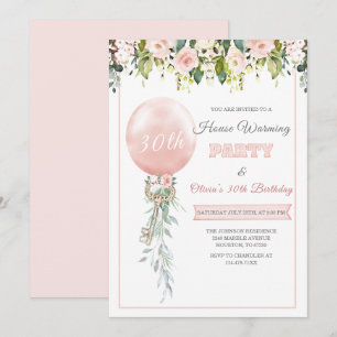 Invitation Modèle rose du ménage et d'anniversaire
